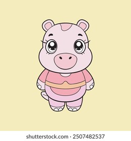 Cute Kawaii Chibi Baby Hippo