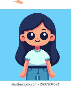 Cute kawaii chibi girl mascot vector cartoon style