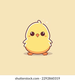 Cute kawaii chicken chibi  mascot vector cartoon style