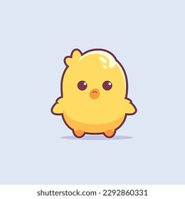 Cute kawaii chicken chibi  mascot vector cartoon style
