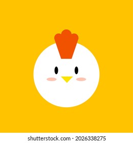 cute and kawaii kawaii chicken flat design vector illustration