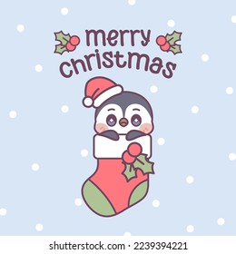 CUTE KAWAII CHRISTMAS ANIMALS PEEKING