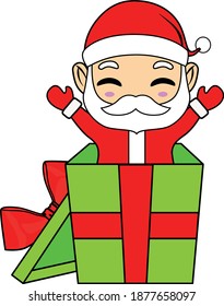 cute kawaii christmas santa claus sublimation clipart