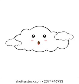 Cute kawaii cloud for decorating, suitable for sticker, t-shirt, mug, etc. vector formats. Eps 10

