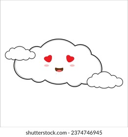 Cute kawaii cloud for decorating, suitable for sticker, t-shirt, mug, etc. vector formats. Eps 10


