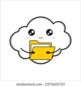 Cute kawaii cloud suitable for decorating, sticker, t-shirt, mug, etc. vector formats. Eps 10

