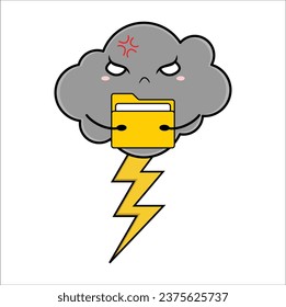 Cute kawaii cloud suitable for decorating, sticker, t-shirt, mug, etc. vector formats. Eps 10

