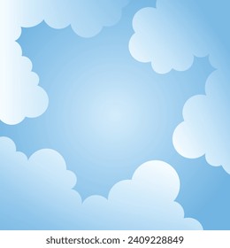 Cute kawaii clouds background banner backdrop