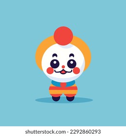 Cute kawaii clown chibi  mascot vector cartoon style