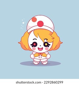 Cute kawaii clown chibi  mascot vector cartoon style