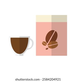 Cute kawaii coffee cup tin illustration vector