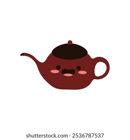 Lindo Vector de café Kawaii - Hervidor de agua caliente