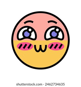 cute kawaii color icon vector. cute kawaii sign. isolated symbol illustration