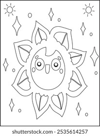 Cute and kawaii coloring page for kids.