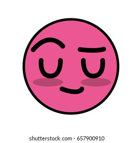 cute kawaii convinced face and intelligent