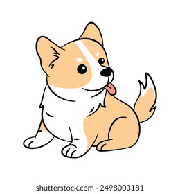 cute kawaii Corgi, with its cheerful expression and playful stance, is perfect for adding a happy vibe