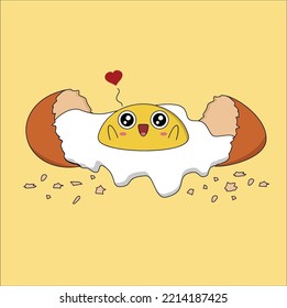 lindo kawaii raqueta huevo vector diseño ilustración línea arte
