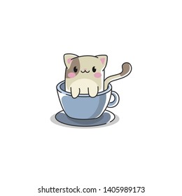 Cute Kawaii Cup of Cat