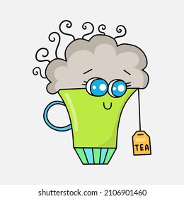 Cute Kawaii Cup Vector Illustration Cartoon Character Icon Design