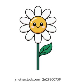 Cute Kawaii Daisy Flower Vector Illustration 2