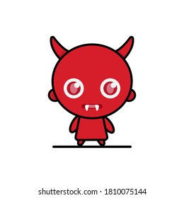 demonio kawaii lindo en rojo