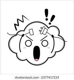 Cute kawaii disconnected cloud, suitable for sticker, t-shirt, mug, etc. vector formats. Eps 10

