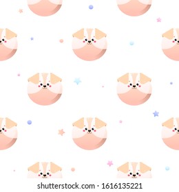 Cute Kawaii Dog. Animal seamless pattern. Vector illustration