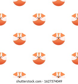 Cute Kawaii Dog. Animal seamless pattern. Vector illustration