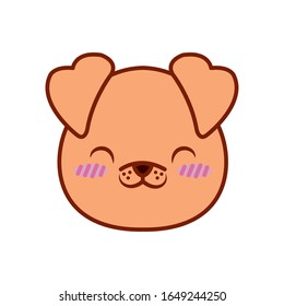 Cute kawaii dog cartoon line and fill style icon design, Animal zoo life nature character childhood and adorable theme Vector illustration