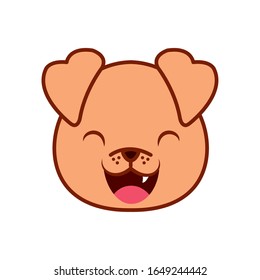 Cute kawaii dog cartoon line and fill style icon design, Animal zoo life nature character childhood and adorable theme Vector illustration