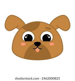 Cute kawaii dog emoji icon Vector illustration