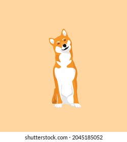 Perro kawaii de shiba inu. Se puede usar para pegatinas, parches, estuches para teléfonos, afiches, camisetas, tazas y otros diseños.