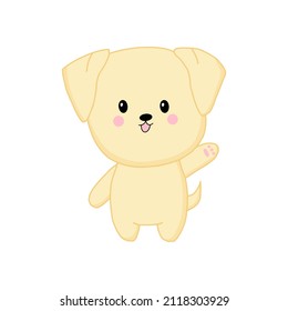 Cute kawaii dog. Vector illustration.