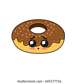 cute kawaii donut sad expression