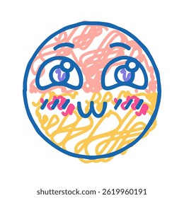 cute kawaii doodle icon sketch vector. cute kawaii sign. isolated symbol illustration
