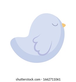 Cute kawaii dove cartoon design, Animal zoo life nature character childhood and adorable theme Vector illustration