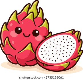 Linda fruta dragón kawaii