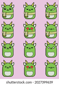 cute kawaii dragon illustration clip art