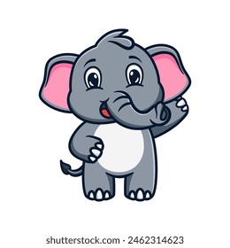 cute and kawaii elephant cartoon illustration design greets