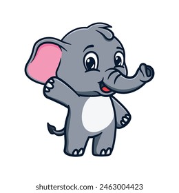 cute and kawaii elephant cartoon illustration design greets