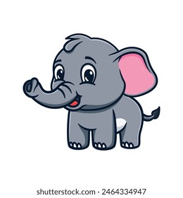 cute and kawaii elephant cartoon illustration design greets