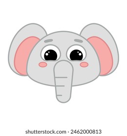 Cute kawaii elephant emoji icon Vector illustration