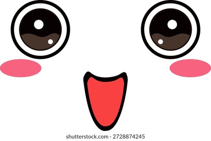 Süße Kawaii-Gesichtsausdruck-Illustration