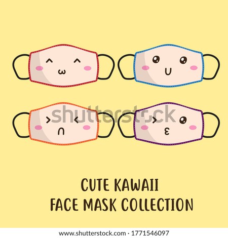 cute kawaii face mask pattern vector design, can be use to make poster