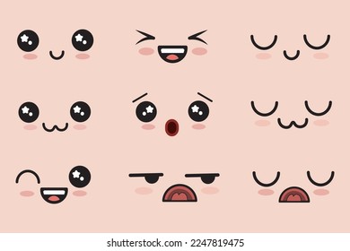 smiling kawaii face 16763055 Vector Art at Vecteezy