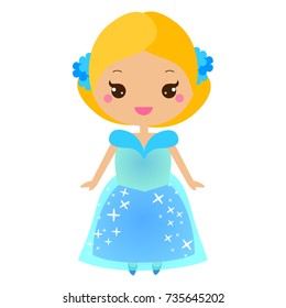 Cute Kawaii Fairy Tale Princess Long Stock Vector (Royalty Free ...