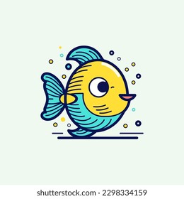 cute kawaii fish illustration is adorable and vibrant, perfect for designs that are playful and lively