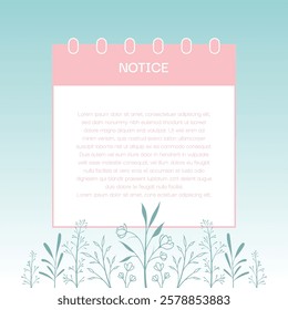 Cute Kawaii Floral Border framework notepad poster background