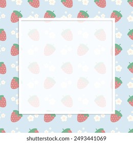 Cute kawaii floral frame border notepad background
