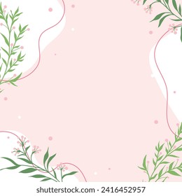 Cute kawaii floral pink abstract background